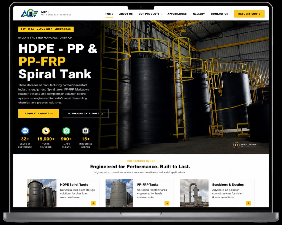 Anti Corro Fab Industries Website Design — Felnath Web